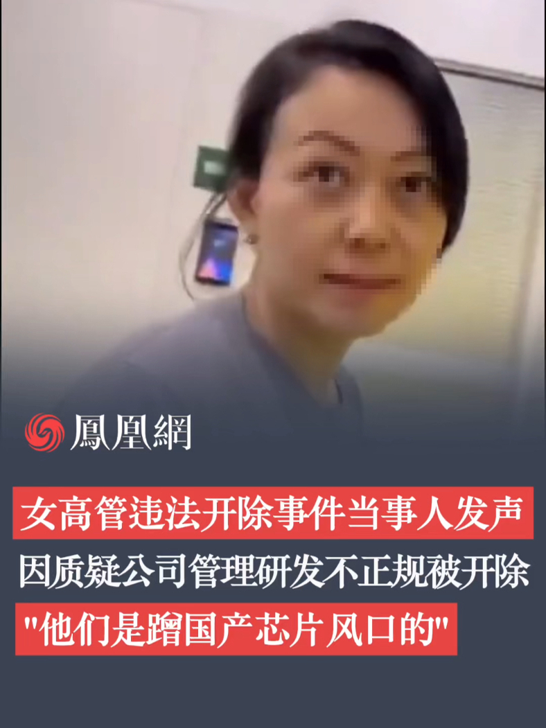 女高管违法开除事件当事人发声 因质疑公司管理研发不正规被开除“他们是蹭国产芯片风口的 用的都是盗版软件”#女高管违法开除  #国产芯片  #离职