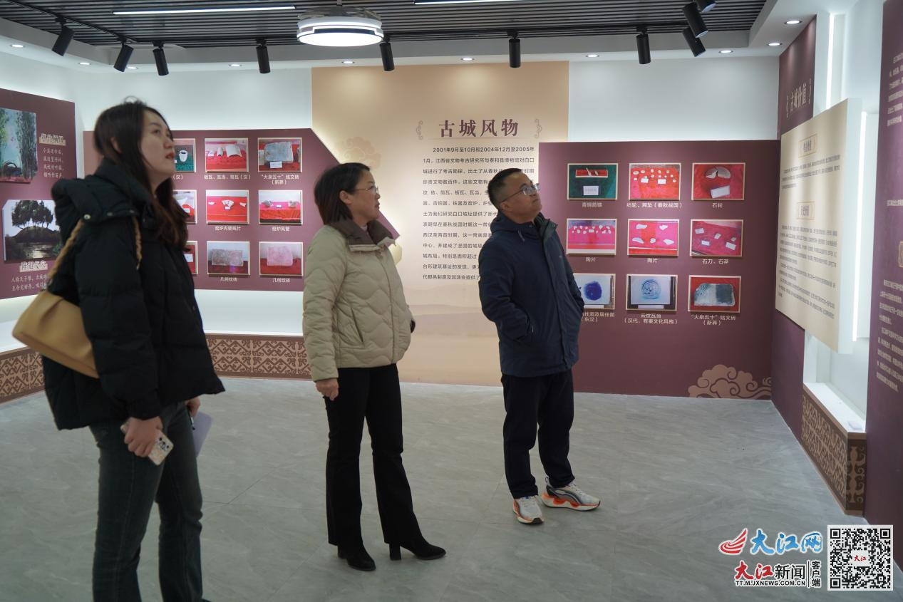 记者一行实地参观泰和白口城遗址馆