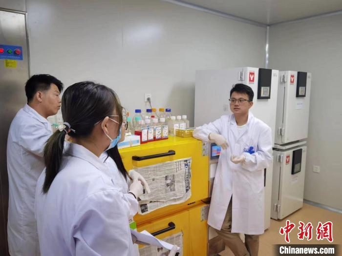 图为在公司实验室工作中的王琦(右一)　受访者供图