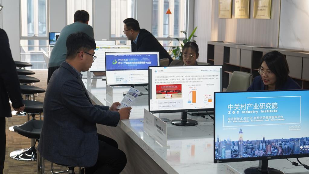 1月12日，企业员工在雄安新区中关村科技园一站式办事大厅办理业务。（刘潇摄）