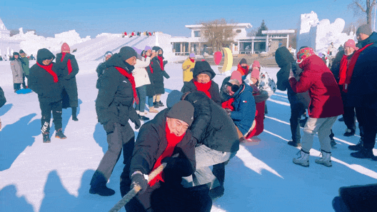 凝“绳”聚力！太阳岛雪博会雪地拔河比赛号角吹响