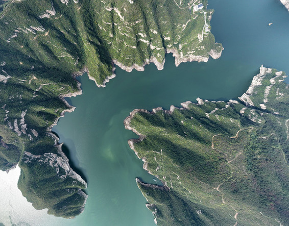 河南济源黄河三峡景区(无人机照片) 记者 邢广利 摄