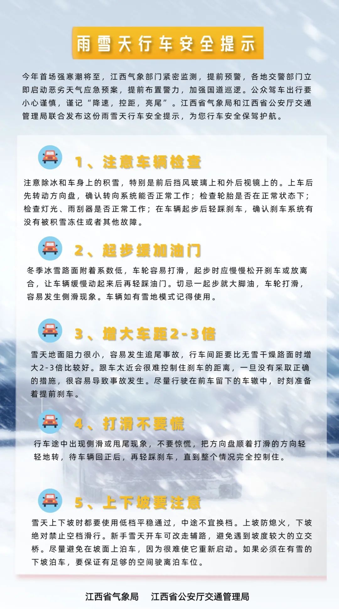 双预警齐发！江西迎2024年首场大范围降雪