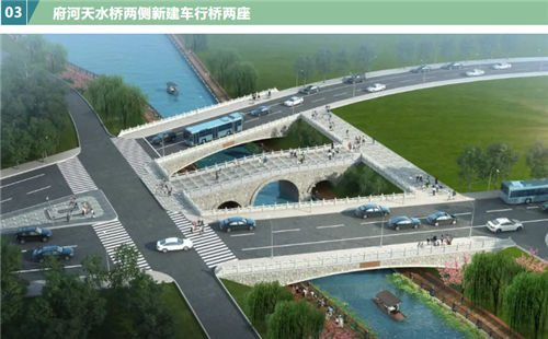 图5：府河天水桥两侧新建车行桥（天水古桥两侧）