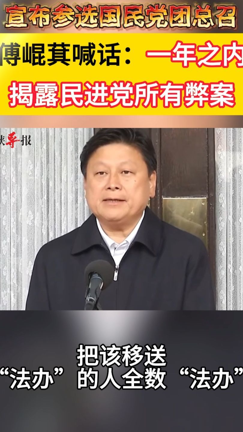 宣布参选国民党团总召，傅崐萁喊话：一年内揭露民进党所有弊案