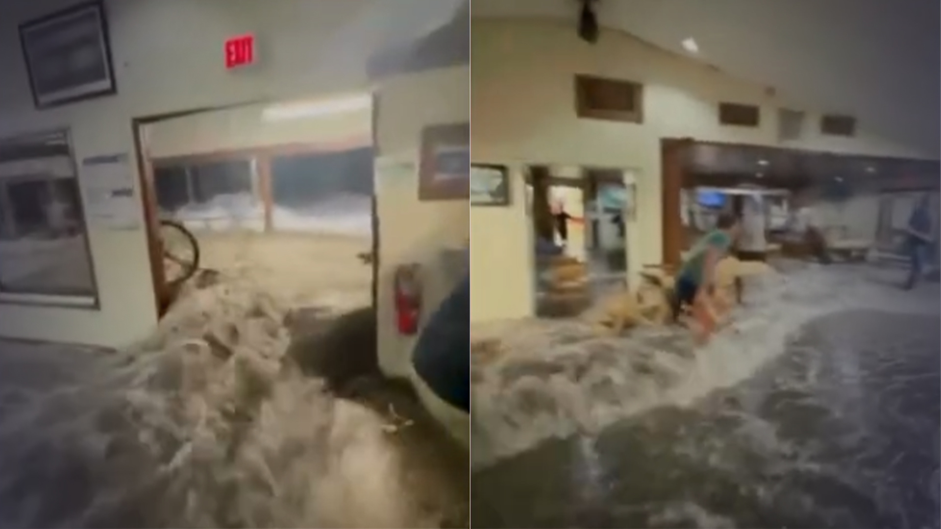 巨浪袭击马绍尔群岛的美国陆军基地，就像恐怖电影中的一幕