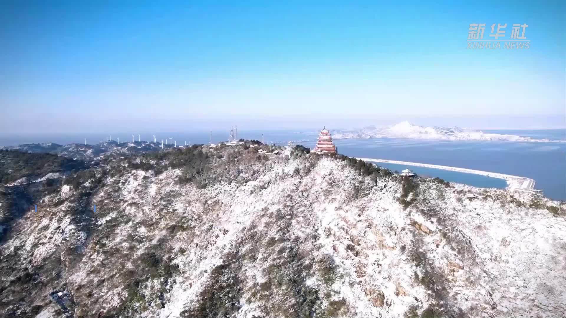 浙江温州：海岛迎来十年难遇的雪景