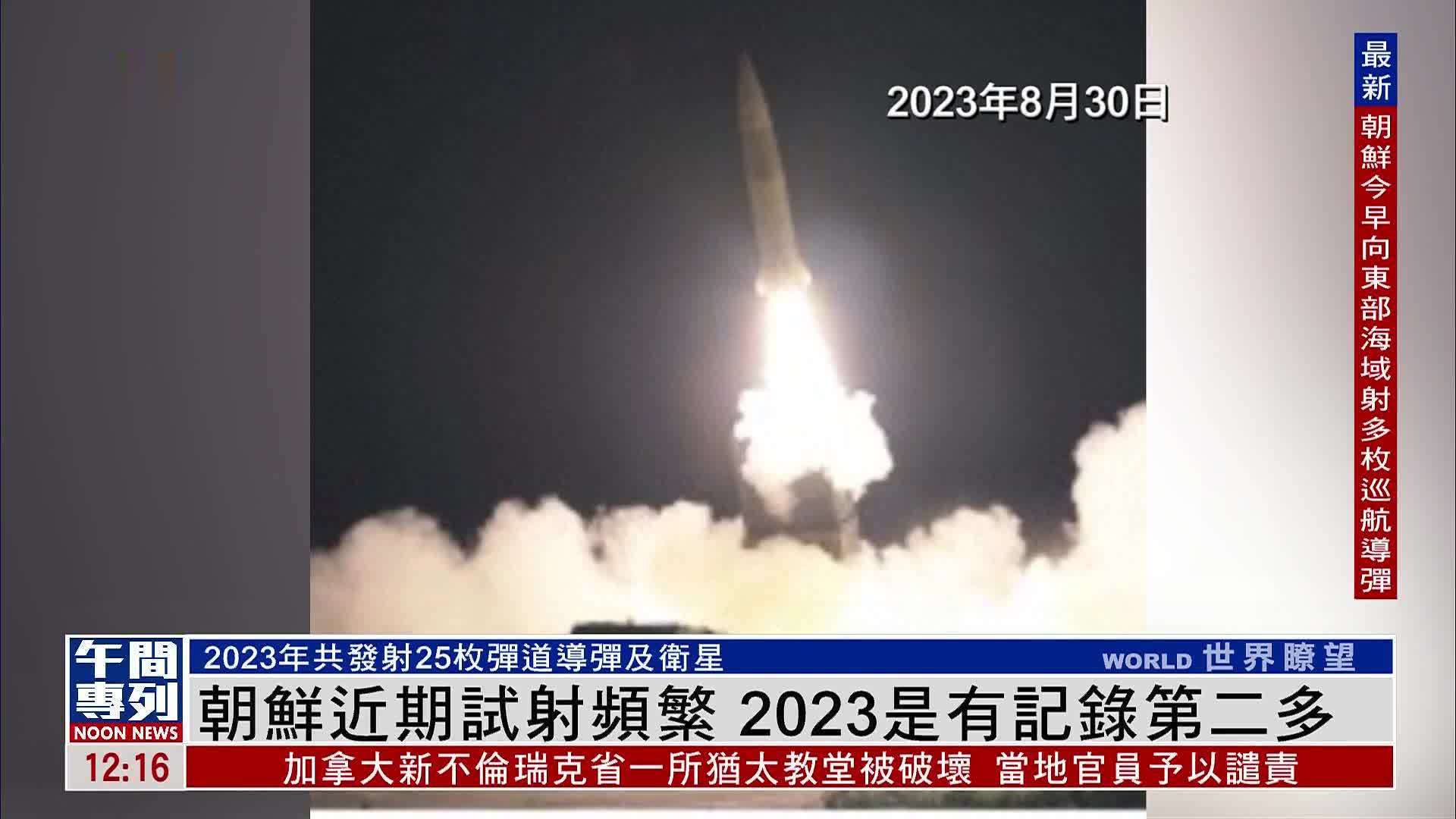 朝鲜近期试射频繁，2023是有记录第二多