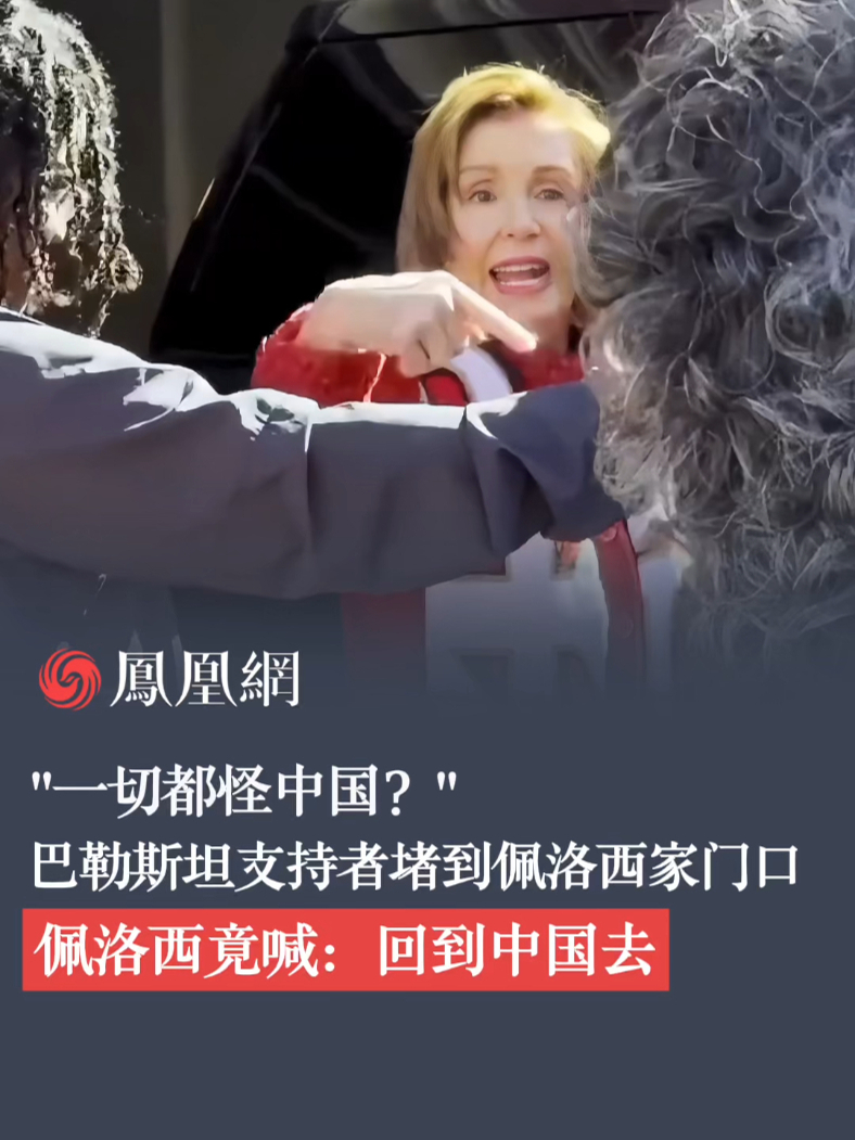 巴勒斯坦支持者堵到佩洛西家门口，佩洛西竟喊：“回到中国去！”#巴勒斯坦 #佩洛西 #美国 #战争 #旧金山