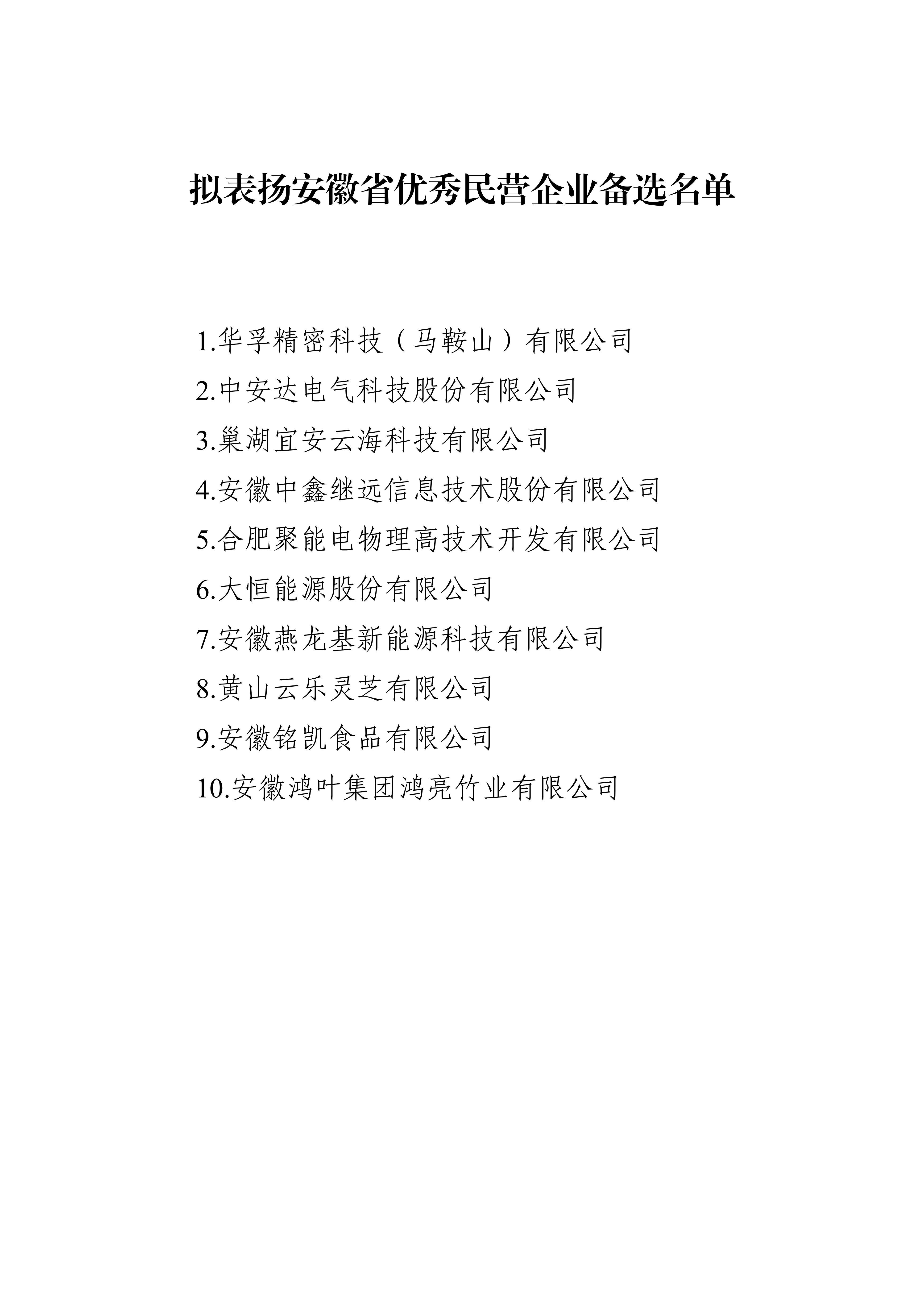 安徽最新公示:这些民营企业和企业家 拟表扬!
