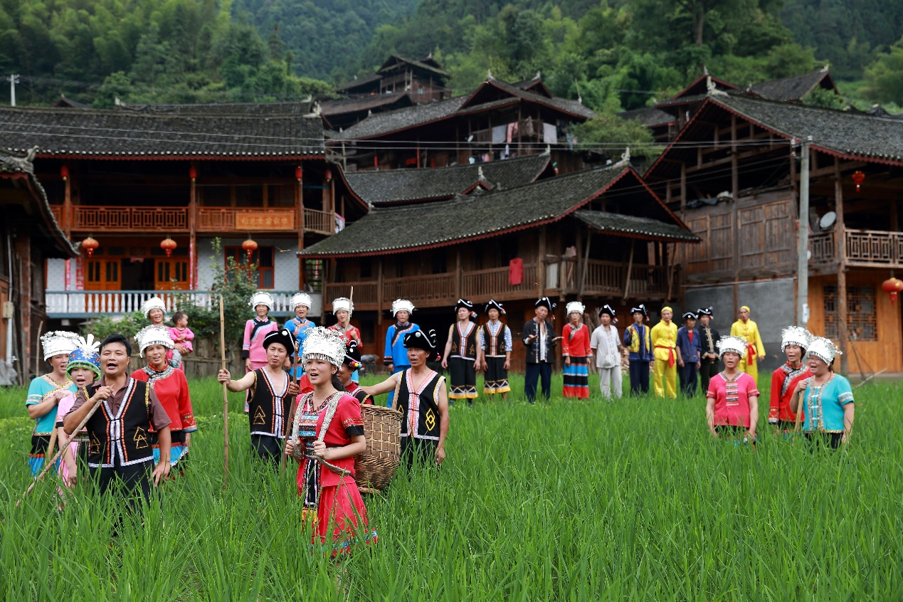 城步“六月六山歌节”苗家对山歌（陈钢摄影）