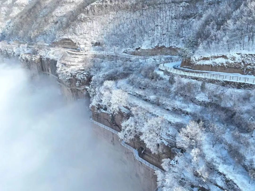 河南农村雪景图片