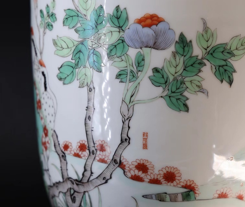 中国美術 清末 民国早期 淺降彩瑞獸紋瓷板 清末民初浅绛彩瓷名家赏析_百科TA说