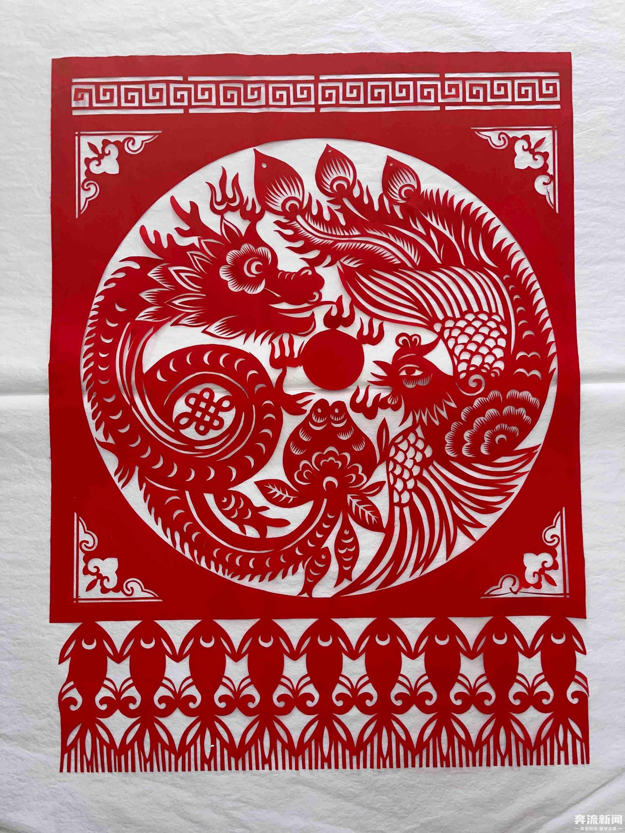 龙题材剪纸作品