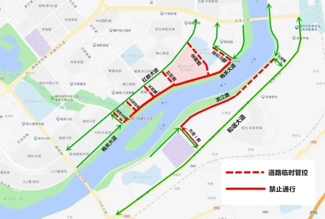 2024年赣州市迎春烟花晚会道路交通管制