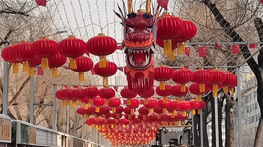哈尔滨全城红灯高挂迎新春