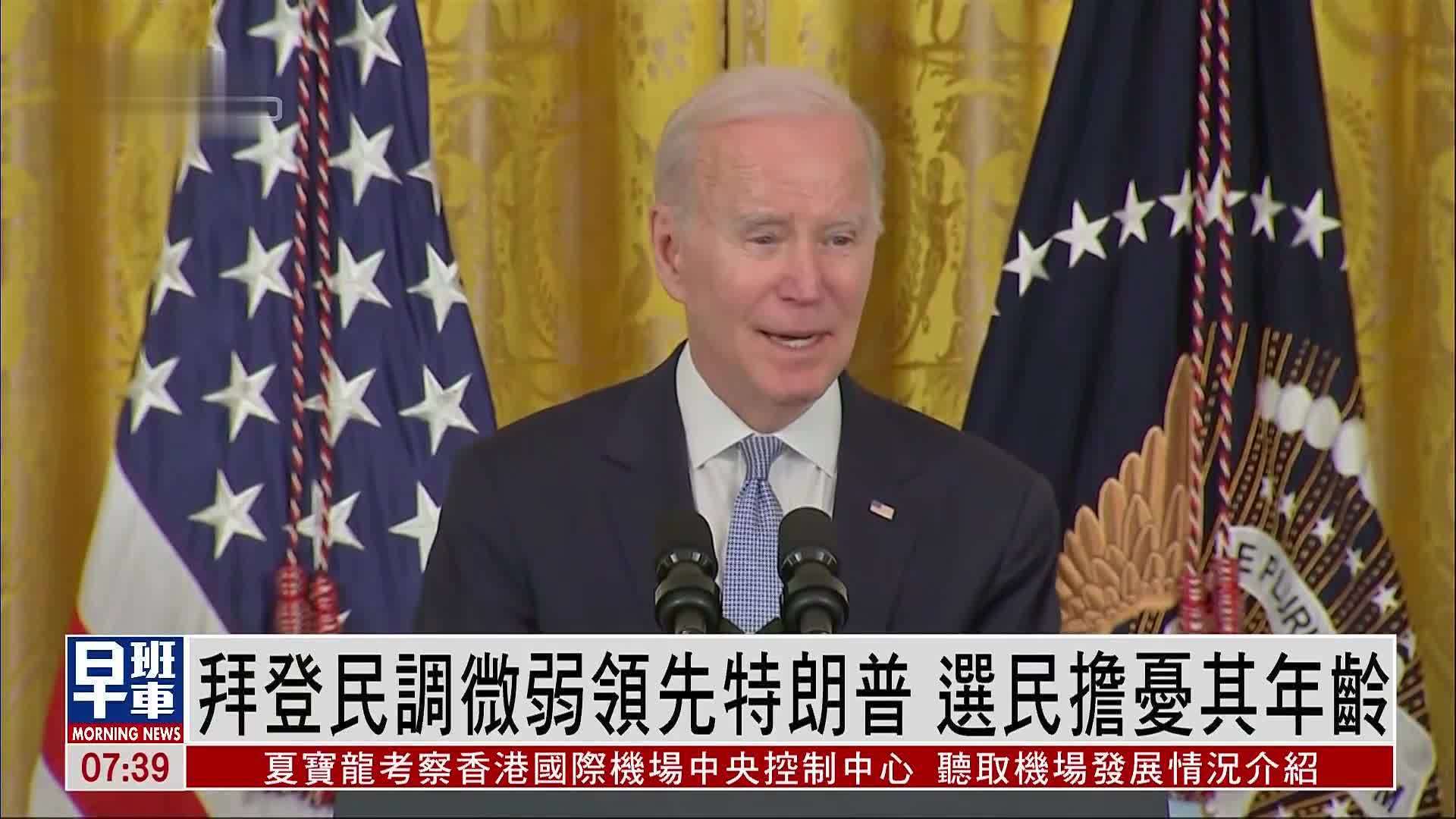 拜登民调微弱领先特朗普选民担忧其年龄