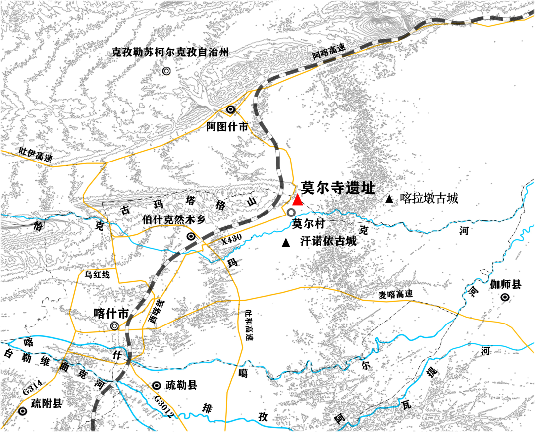 莫尔寺遗址位置示意图