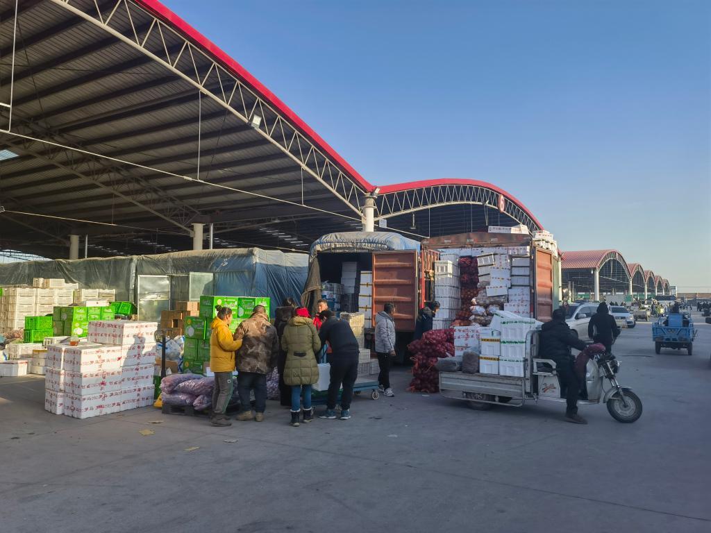 位于天津市武清区河西务镇的大沙河蔬菜批发市场。新华社记者 王宁 摄