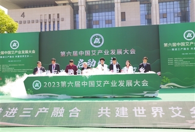 第六届中国艾产业发展大会现场。中国艾产业发展大会自2017年在南阳发起举办以来,每年一届,现已举办六届。