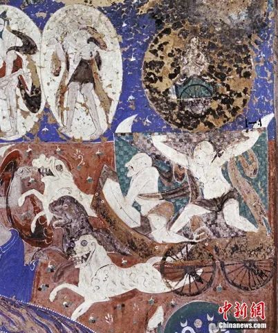 莫高窟第285窟乘鹅月天图像　敦煌研究院供图