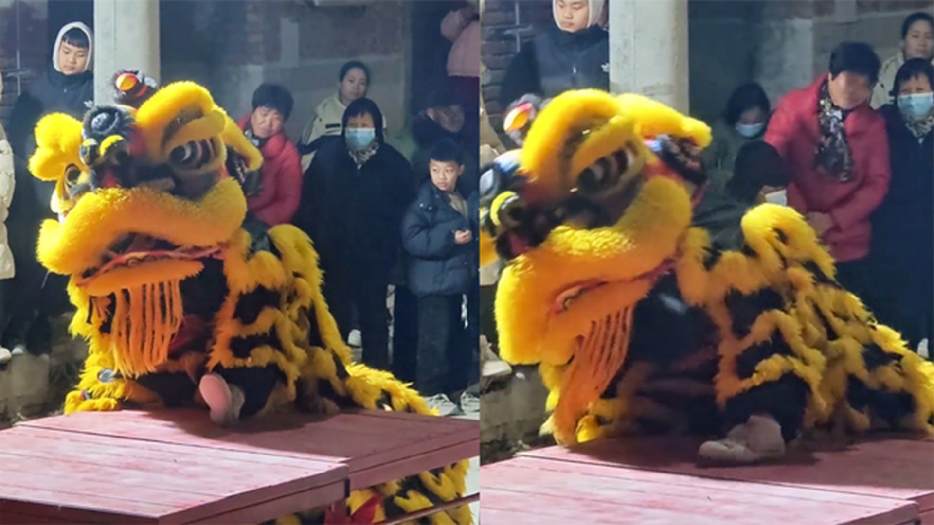 舞狮表演“打瞌睡”,动作神情惟妙惟肖,耷拉眼皮也太形象了_凤凰网视频_凤凰网