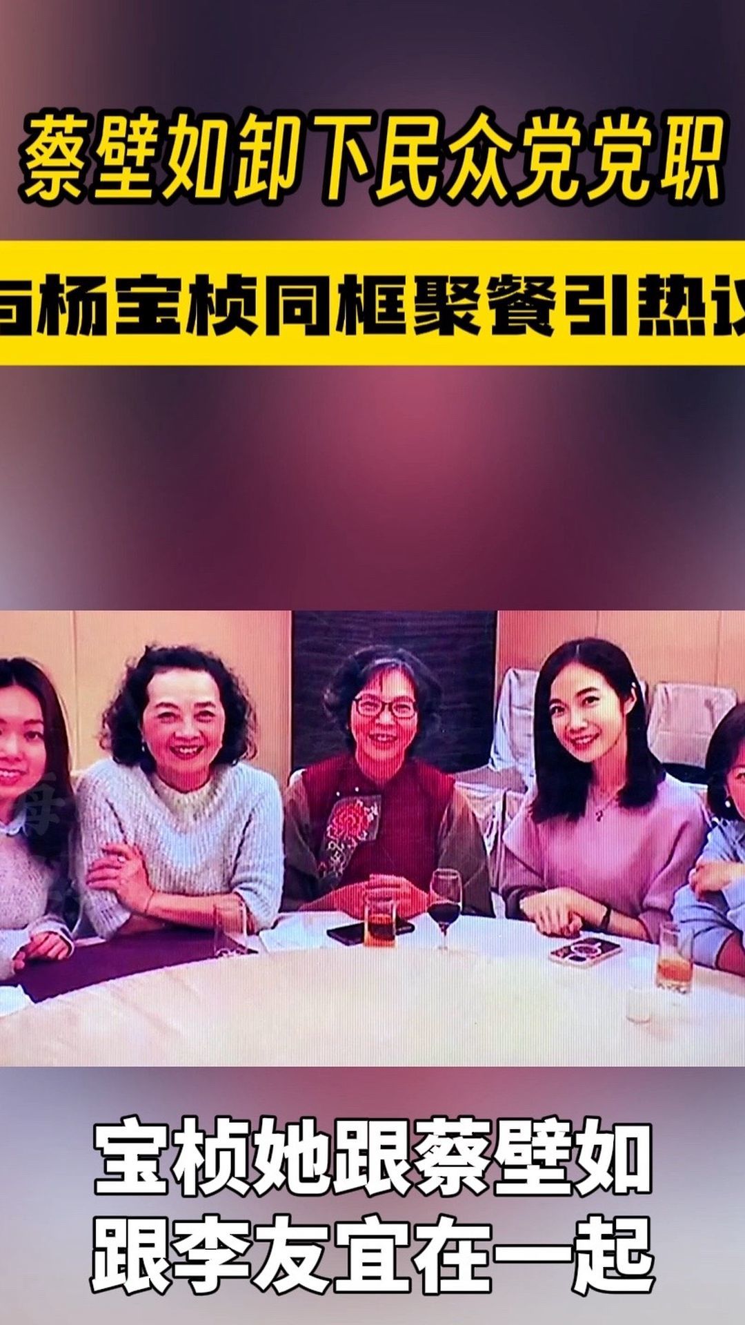 蔡壁如卸下民众党党职与杨宝桢同框聚餐引热议_凤凰网视频_凤凰网