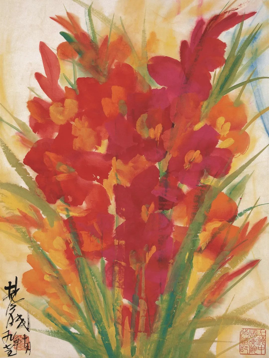 《鲜花（之一）》，林风眠，中国画，44×34.5cm 1975年，上海中国画院藏