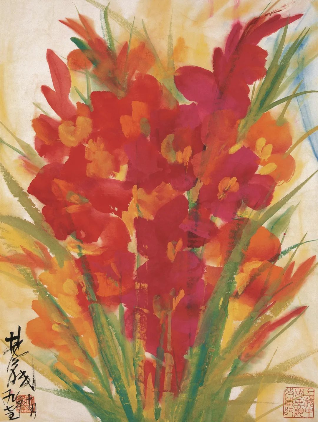 《鲜花(之一)》,林风眠,中国画,44×34.5cm 1975年,上海中国画院藏