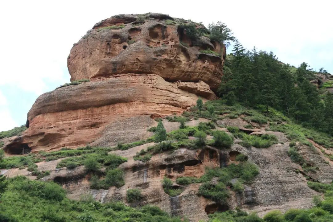 图24　天祝本康丹霞地貌形态-“石柱滴蜡”　图片/刘延兵