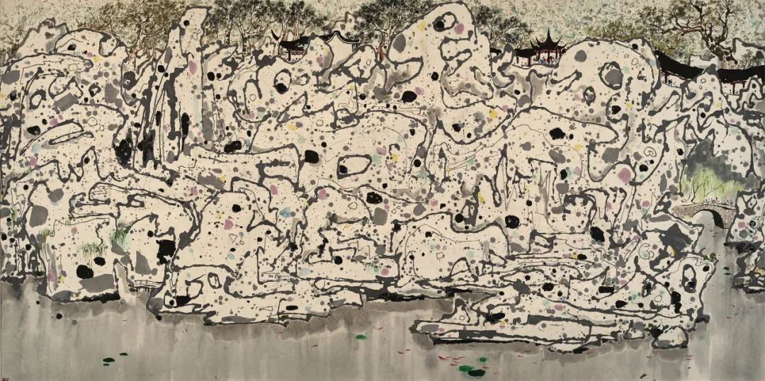 《狮子林》,吴冠中,中国画,173×290cm 1983年,中华艺术宫藏
