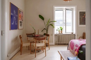 29平一室小戶型，溫柔米色遇上藍色廚房，一個人生活愜意自在