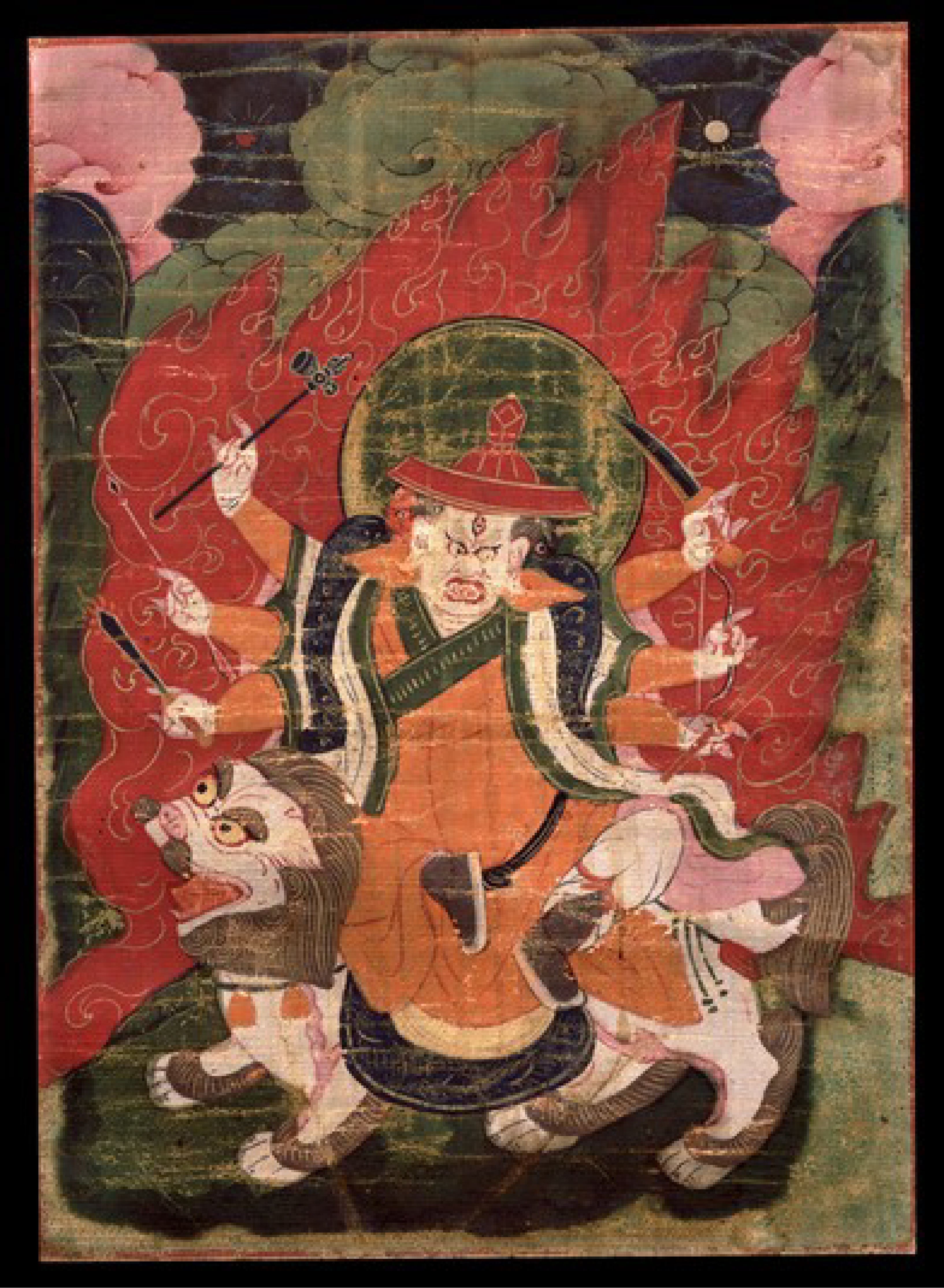 白哈尔，Rubin Museum of Art收藏唐卡，西藏风格，18世纪