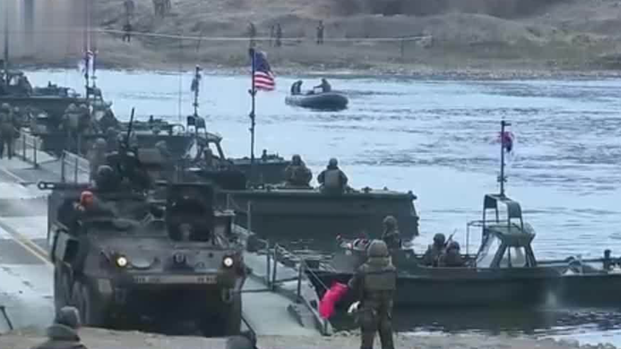 韩美联合渡河演习，提高联合作战能力