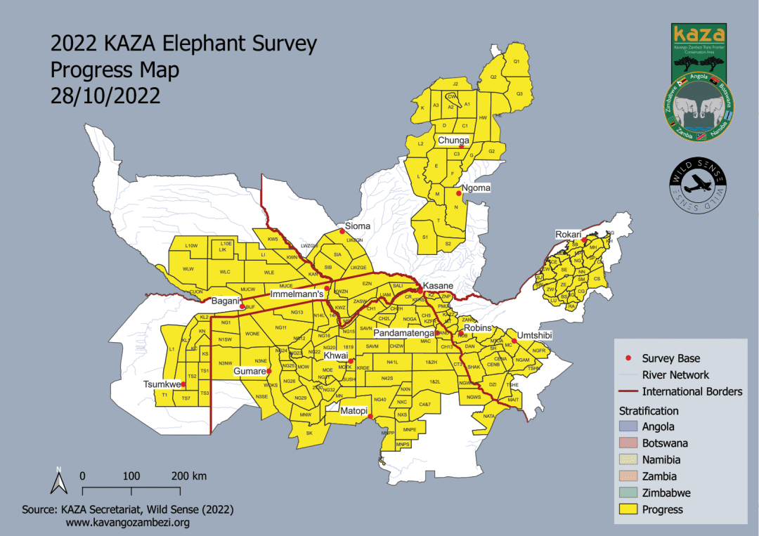 KAZA大象调查示意图©️KAZA
