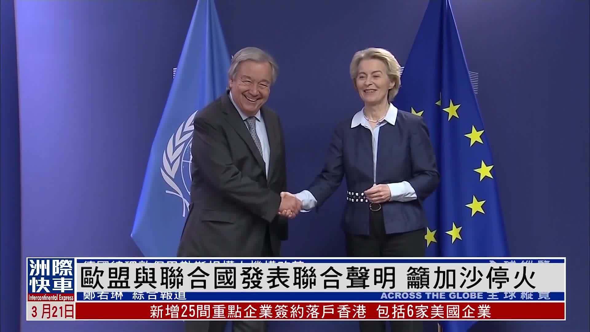 欧盟与联合国发表联合声明吁加沙停火