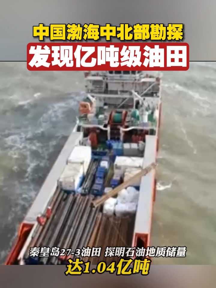 中国渤海中北部勘探发现亿吨级油田#中国 #油田 #渤海