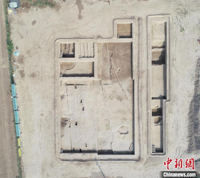 2023年10月航拍的雄安新区南阳遗址考古发掘现场。(雄安新区文物保护与考古工作站供图)