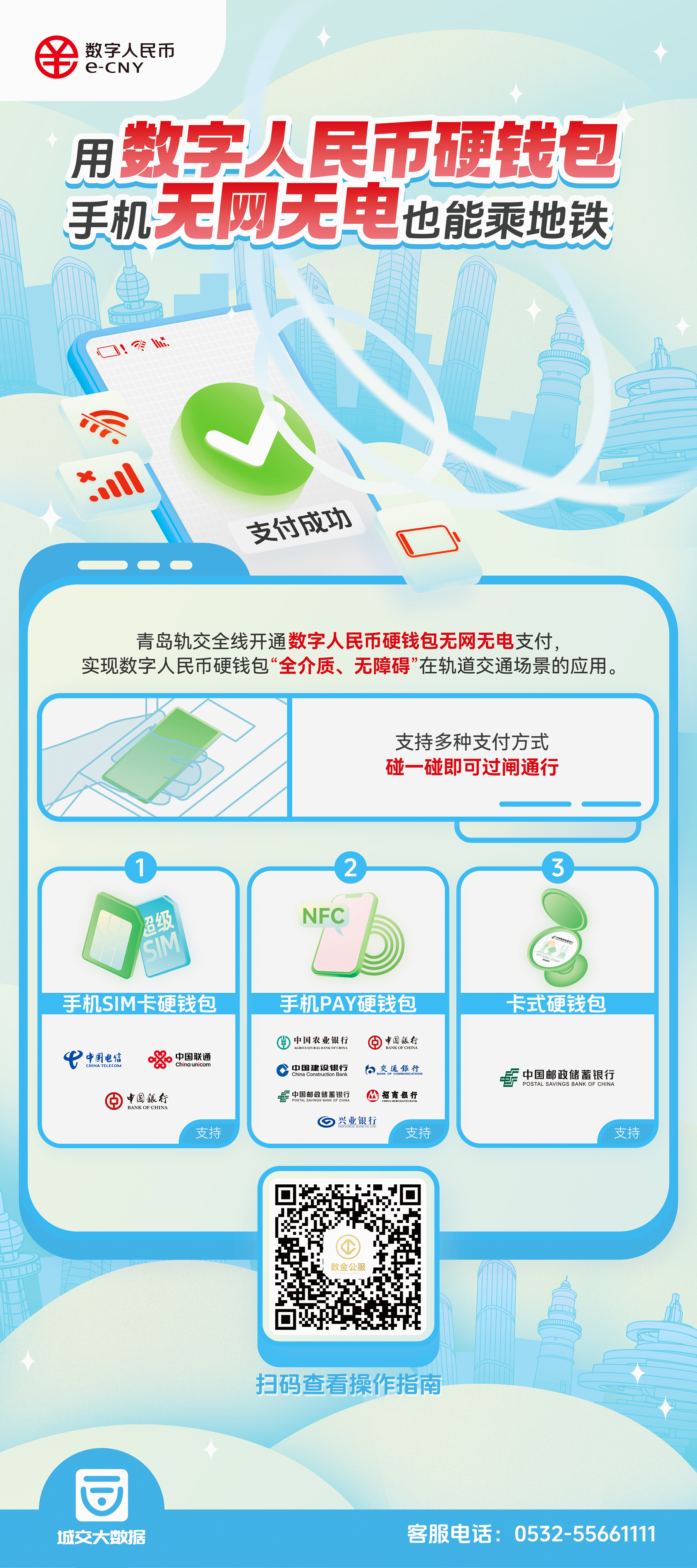 全国首个“延迟扣费”模式数字人民币无网无电支付在青岛市轨道交通全网上线