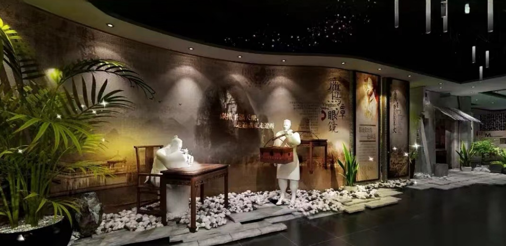 在世界眼镜博物馆内，陈列的雕像还原了200多年前余江眼镜人的情景。作者供图