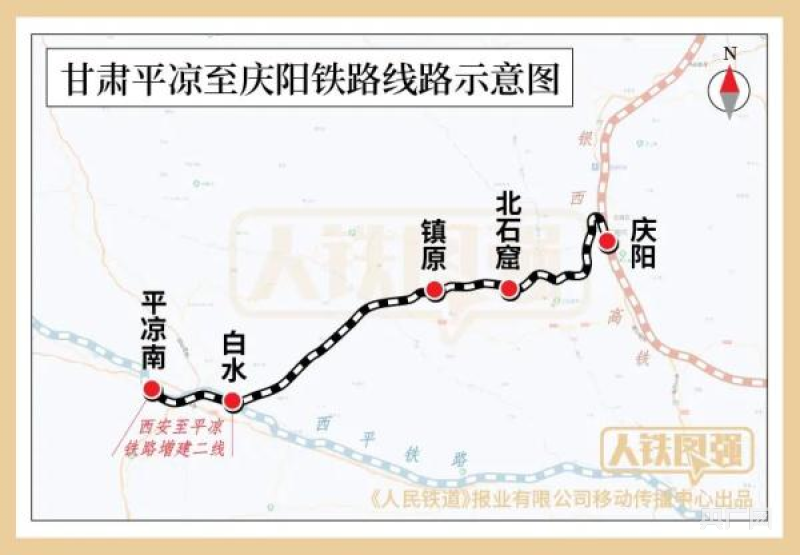 甘肃平凉至庆阳铁路线路示意图（央广网发　中国国家铁路集团有限公司供图）