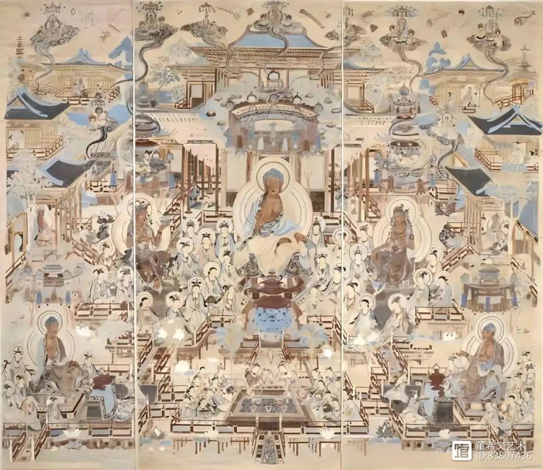 邵芳临摹　莫高窟第172窟观无量寿经变　盛唐