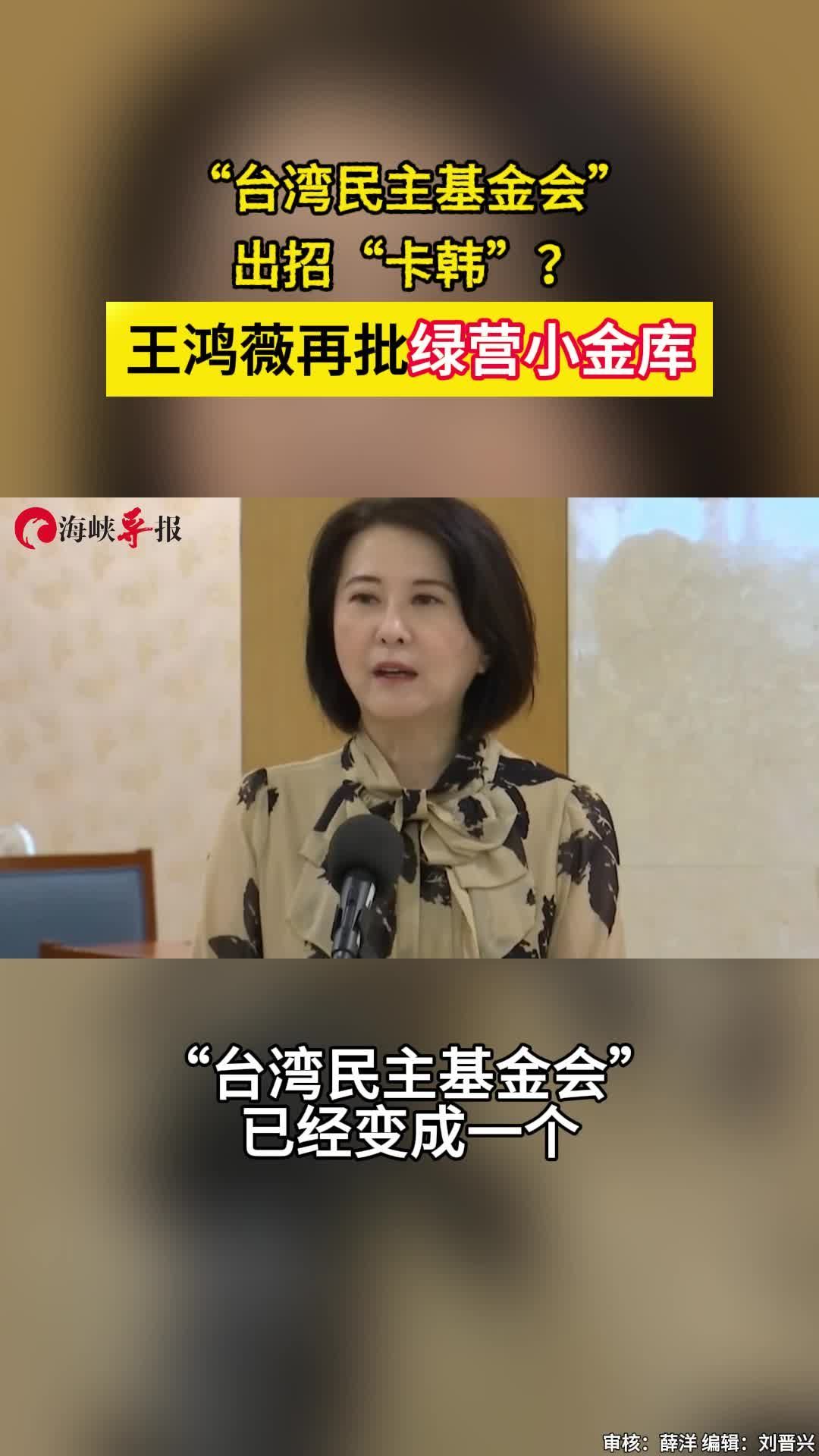 “台湾民主基金会”出招卡韩国瑜?王鸿薇批:已沦为绿营小金库_凤凰网视频_凤凰网