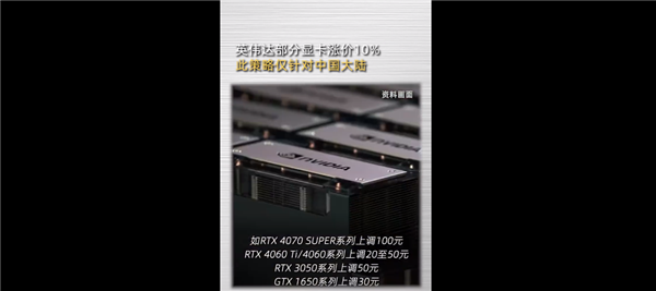 显卡又要涨价了!英伟达要对中国大陆显卡涨价 这些型号涨幅10%
