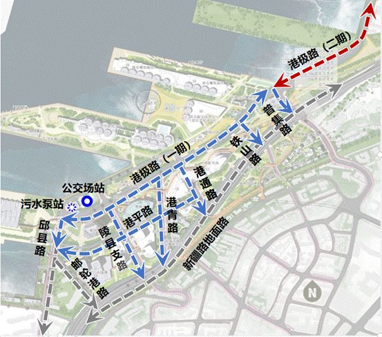 青岛国际邮轮港区市政道路快速推进