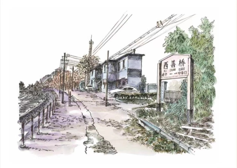 西善桥速写 蔡震绘画