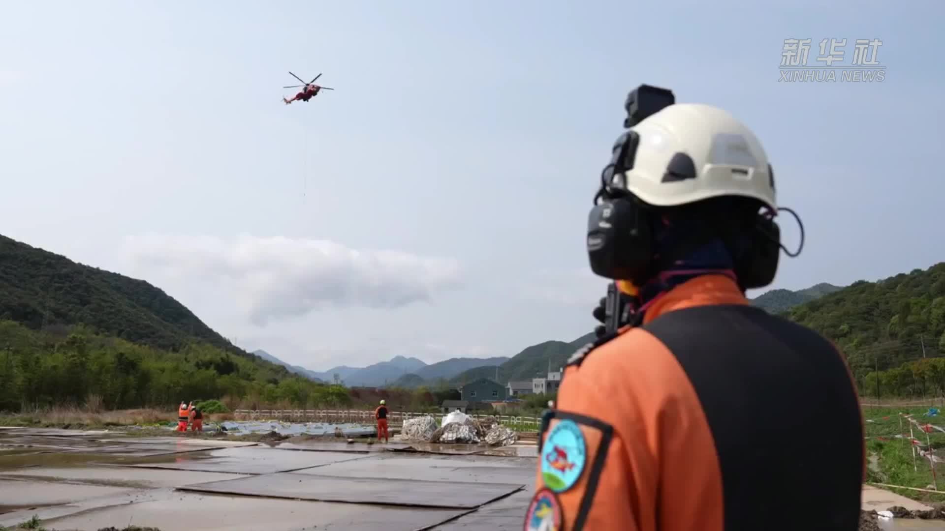 双机协同浙江实施电力工程自主直升机运输作业