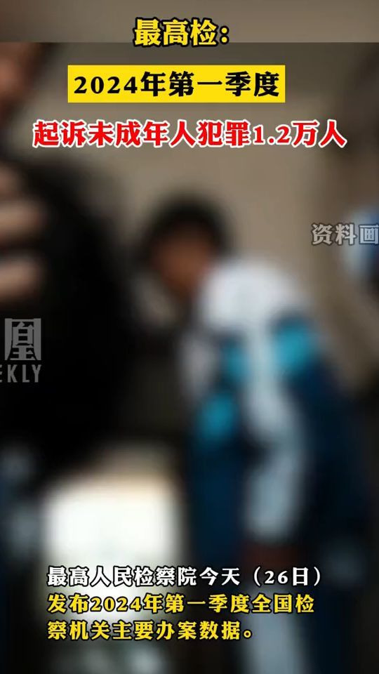最高检：2024年一季度起诉未成年人犯罪1.2万人