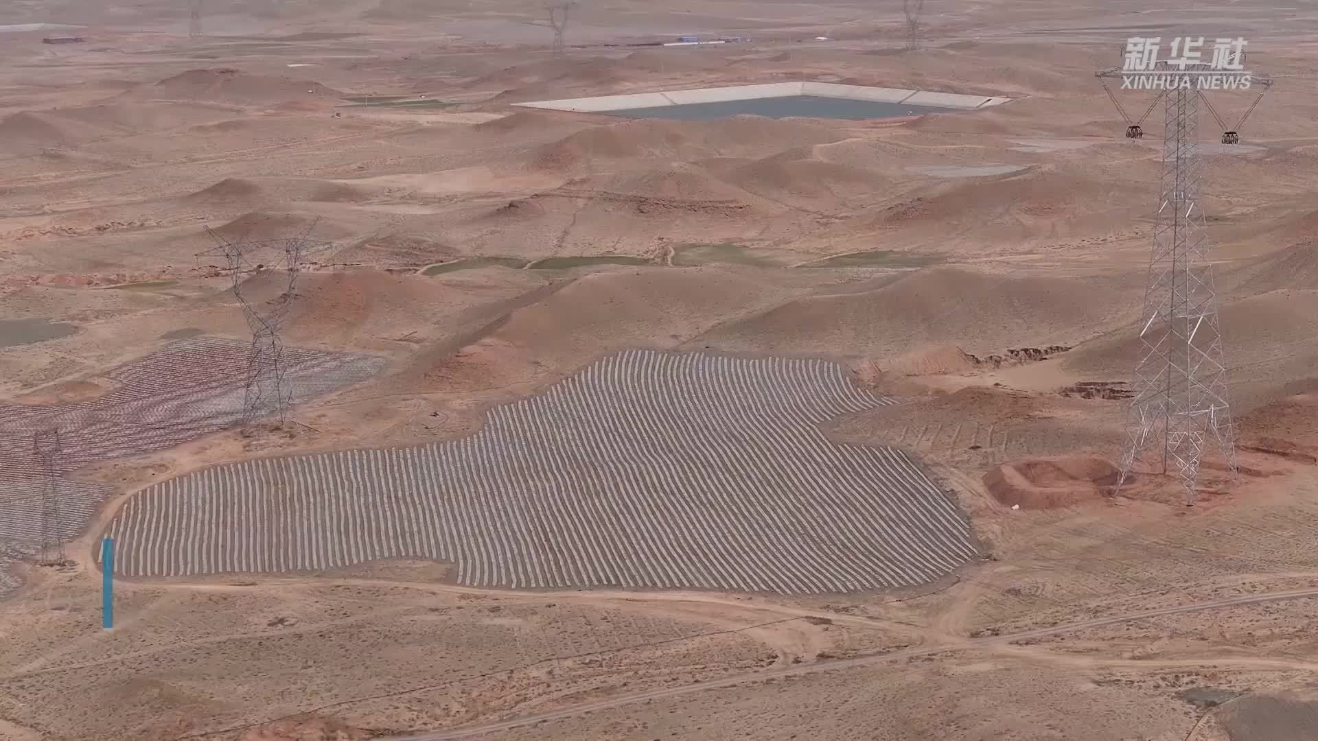 “宁电入湘”工程宁夏段正式开始架线