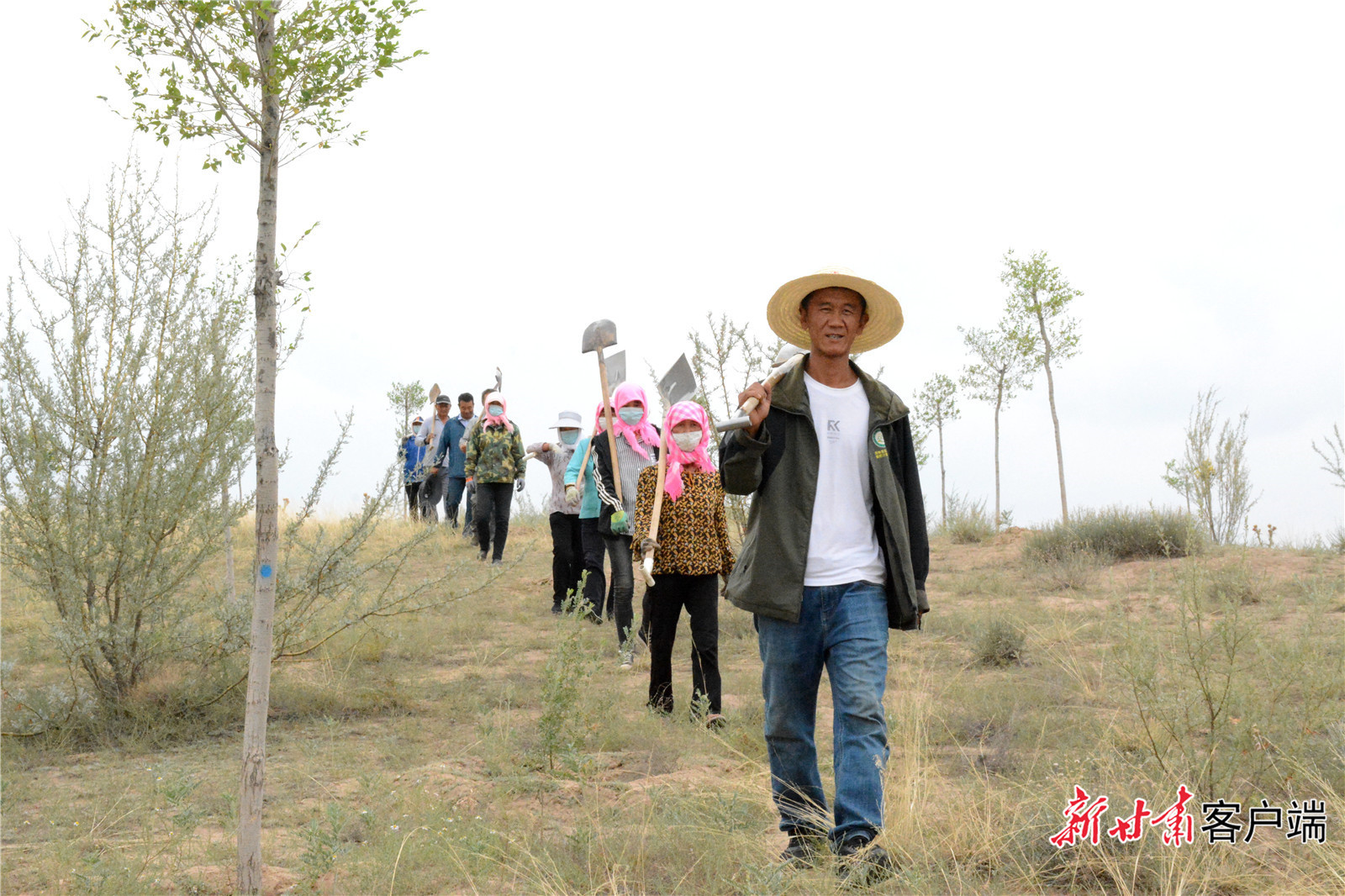 郭玺带领治沙队伍走进林区　新甘肃&middot;甘肃日报记者　金奉乾　摄